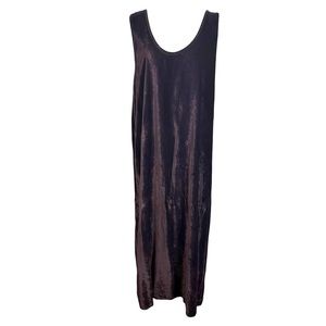 CP Shades Dark Brown Sleeveless Velvet Maxi Dress